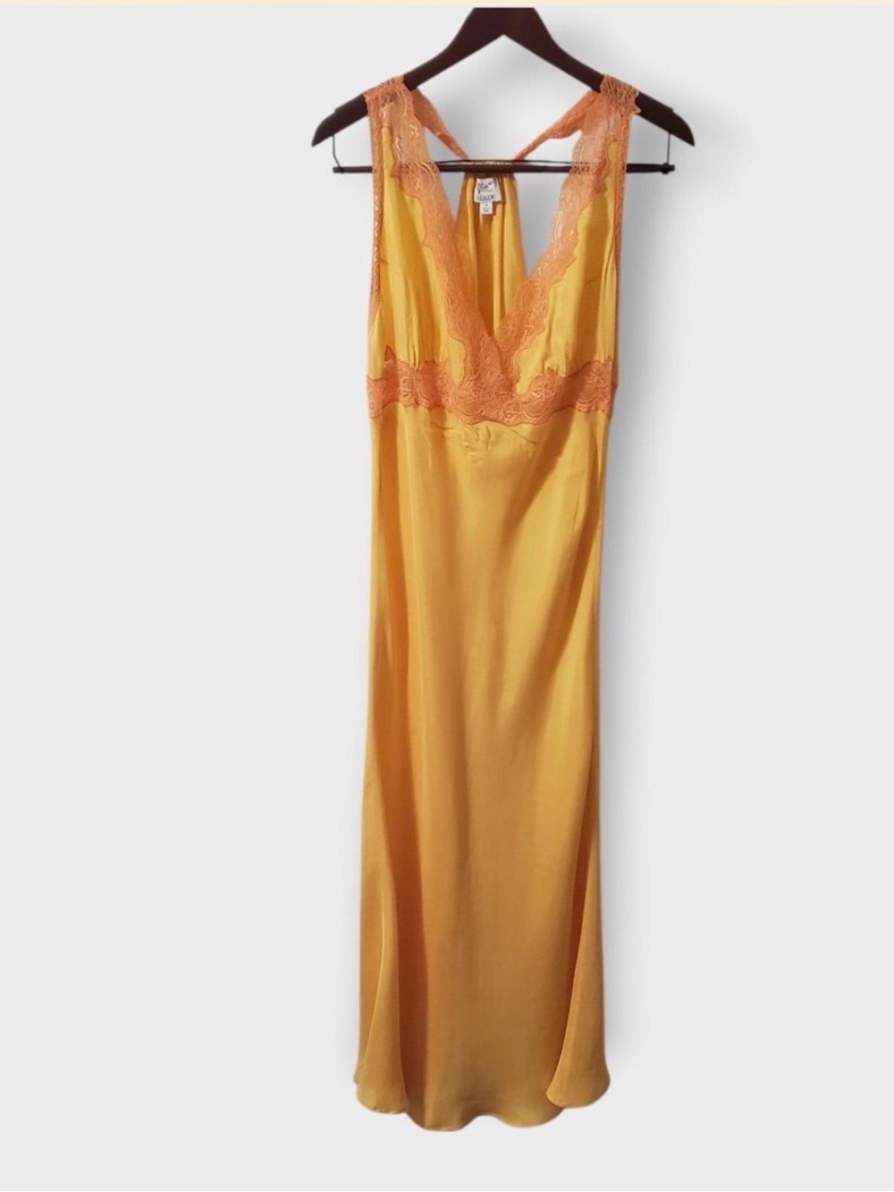 J. Crew x Evelins Marigold Lace-Trim Slip Dress